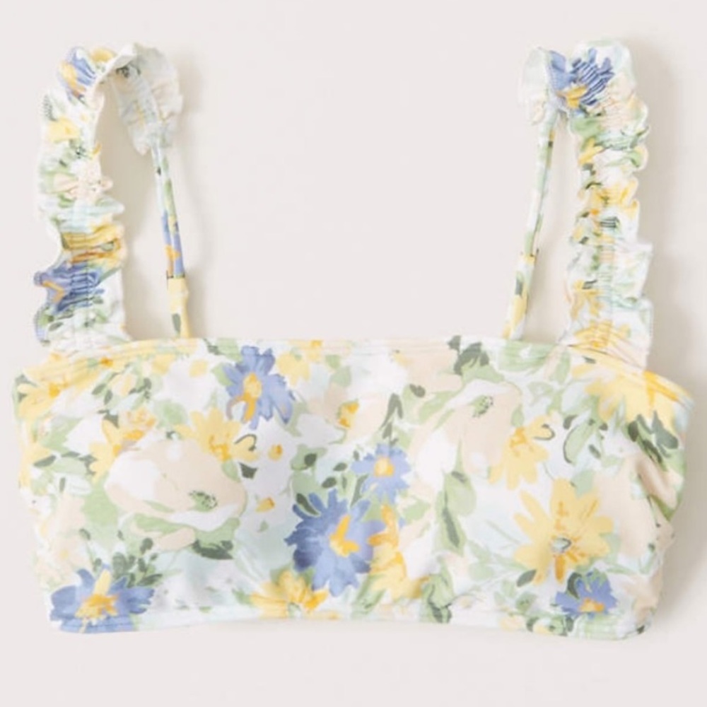 Abercrombie & Fitch A&F Floral Ruffle Bikini Top